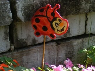 Mylar Lady Bug Garden Spike - Machine Embroidery Pattern