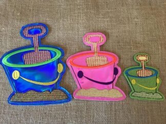 Mylar Beach Bucket and Shovel Garden Spike - Machine Embroidery Pattern