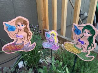 Mylar Mermaid Garden Spike - Machine Embroidery Pattern