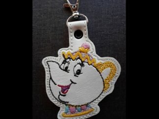 Mrs. Potts Key Fob - Machine Embroidery Pattern